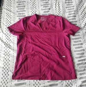 Figs Dark Magenta Scrub Top XXL